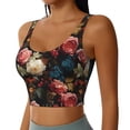 thumbnail image 2 of Fotbe Rose Flowers Sujetador Deportivo Largo sin Aros para Mujer con Almohadillas y Soporte Medio, Transpirable y Absorbente, Camiseta Tipo Chaleco o Tank Top-Large, 2 of 8