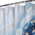 thumbnail image 3 of Blue White Gold Marble Pattern Shower Curtain 36"x72" ,Bathroom Decorative Shower Curtains Set with 12 Hooks,Modern Waterproof Washable Shower Curtain, 3 of 6