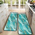 thumbnail image 4 of Kitchen Rugs Sets Of 2,Teal Gold Marble Pattern Anti Fatigue Kitchen Mat Rugs Non Slip Washable,Decorative Kitchen Floor Mats for Kitchen,Sink,Laundry,17"x47"+17"x47", 4 of 5