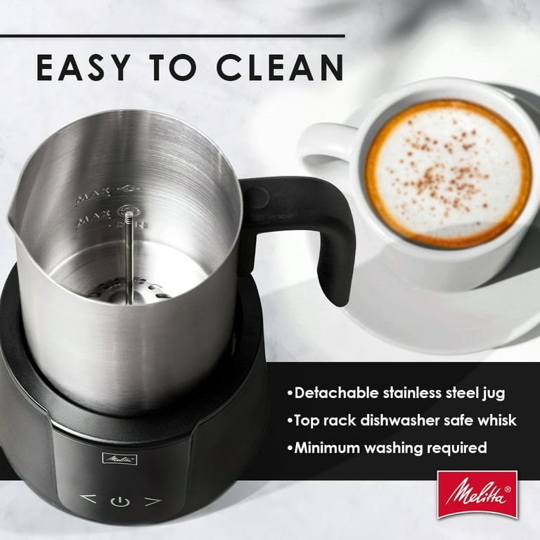 Melitta Montalatte Milk Frother Coffee and Hot Chocolate Stainless Steel  Electric Milk Frother 