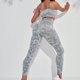 thumbnail image 3 of Gibobby Conjunto de pantalones de yoga Moda para mujer Europa y Unidos Cintura Cintura Compresión Conjunto de ejercicios Deportes Correr Yoga Sujetador Cintur(Gris,G), 3 of 5