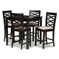 thumbnail image 2 of Baxton Studio Lanier Modern and Contemporary Sand Fabric Upholstered Espresso Brown Finished 5-Piece Wood Pub Set, 2 of 7