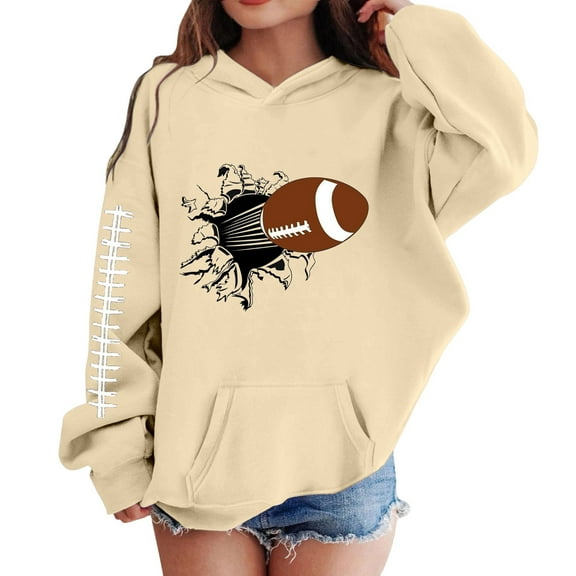 Byoo Girl's Football Hoodie Comfortable Active Hooded Sweatshirt Pullover Hoodie