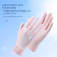 thumbnail image 1 of Guantes de protección solar Ice Silk para hombre y mujer, guantes de verano finos, frescos, transpirables, para exteriores, ciclismo, conducción, con la punta de los dedos, con vuelta, 1 of 5