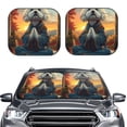 thumbnail image 2 of Fotbe Sunset Meditating Bichon Frise Juego de 2 Piezas de Parasoles para Parabrisas | Bloqueador Solar para Auto | Accesorios Plegables para Protección Solar Interior-Medium, 2 of 6