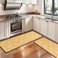 thumbnail image 3 of Kitchen Rugs Sets Of 2,Yellow Daisy Flower Retro Pattern Anti Fatigue Kitchen Mat Rugs Non Slip Washable,Decorative Kitchen Floor Mats for Kitchen,Sink,Laundry,17"x47"+17"x47", 3 of 5