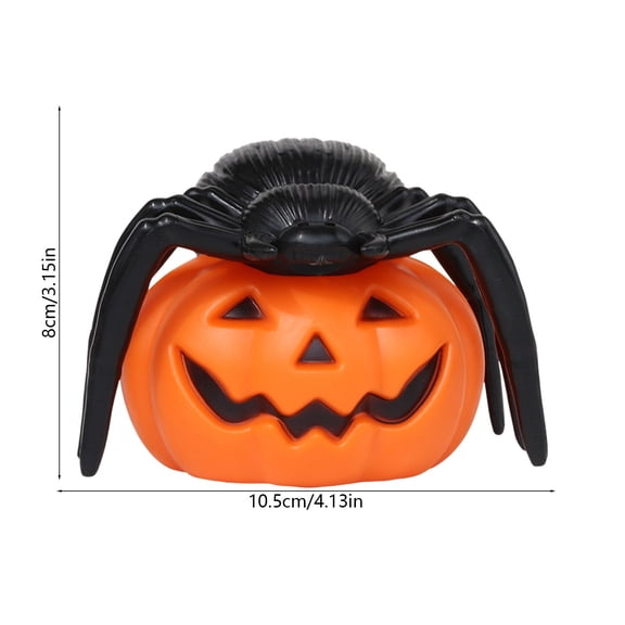 Halloween Pumpkin Spider Lamp, Halloween Flameless Flickering Lights Battery Operated, LED Light Up Pumpkin Spider Figurine, Cute Halloween Decoration for Halloween Holiday Party Spooky Decor