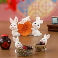 thumbnail image 4 of 2Pcs/Set Rabbit Ornament - Anti-fade Decorate Lightweight Mini Lovely - Animal Ornaments for Bedroom, 4 of 8