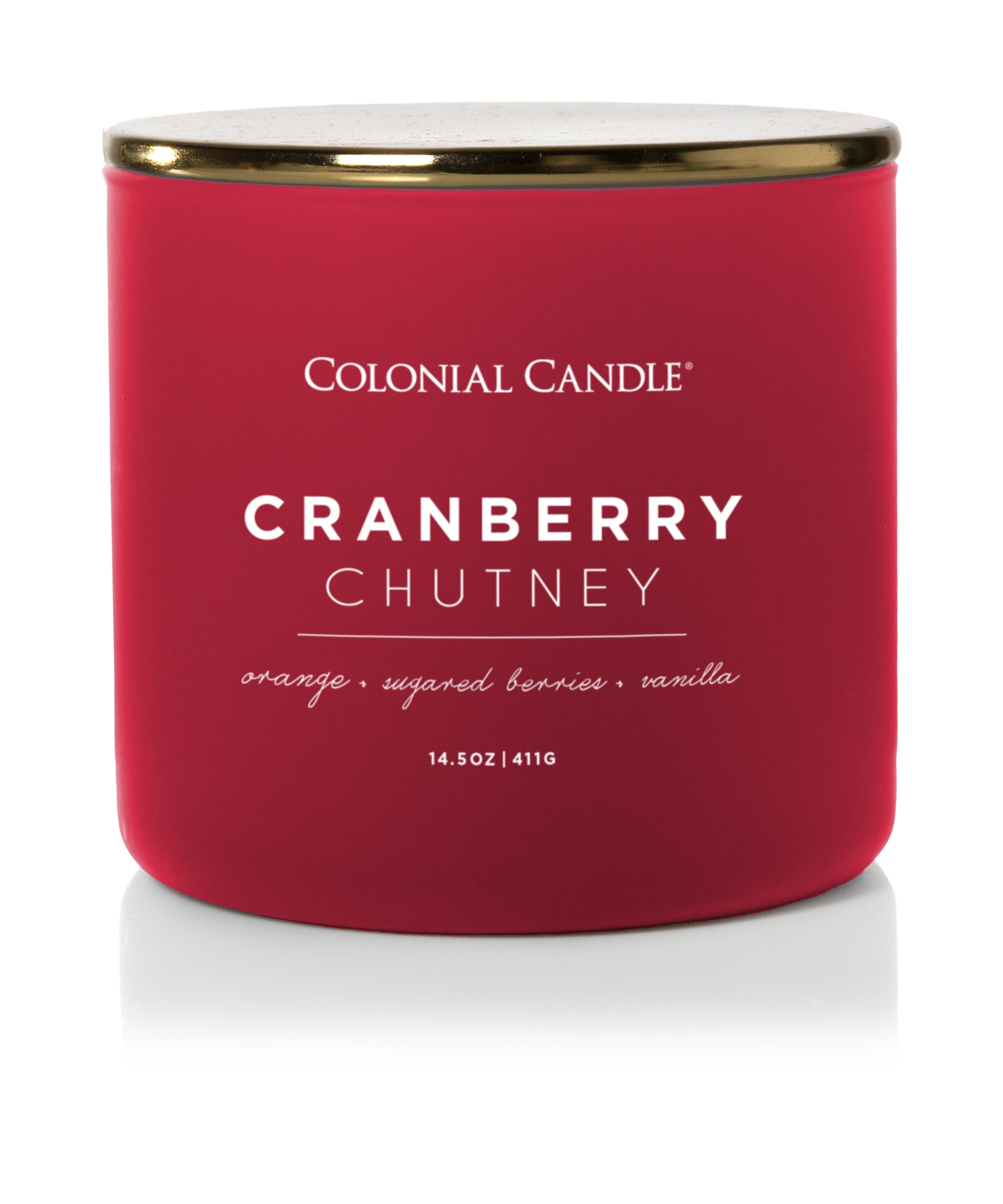Colonial Candle Cranberry Chutney 14.5oz 3 Wick Candle, Red