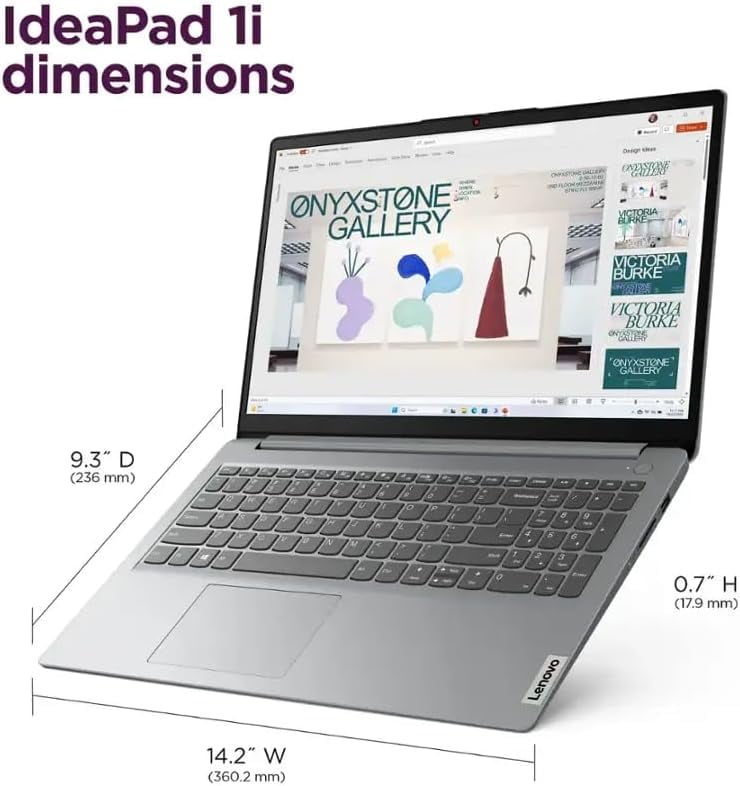 Lenovo Ideapad 1 15.6" HD Laptop, Intel Celeron N4500, 8GB DDR4 Memory, 128GB eMMC, One-year Office 365, Windows 11 Home in S Mode, Cloud Grey with Mazepoly Accessories