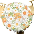 thumbnail image 5 of Odenmar Daisy Floral Round Tablecloth 60 Inch, Farmhouse Waterproof Table Cover, Rustic Flower Design for Dining Table, Kitchen, Party Indoor Outdoor, 5 of 6