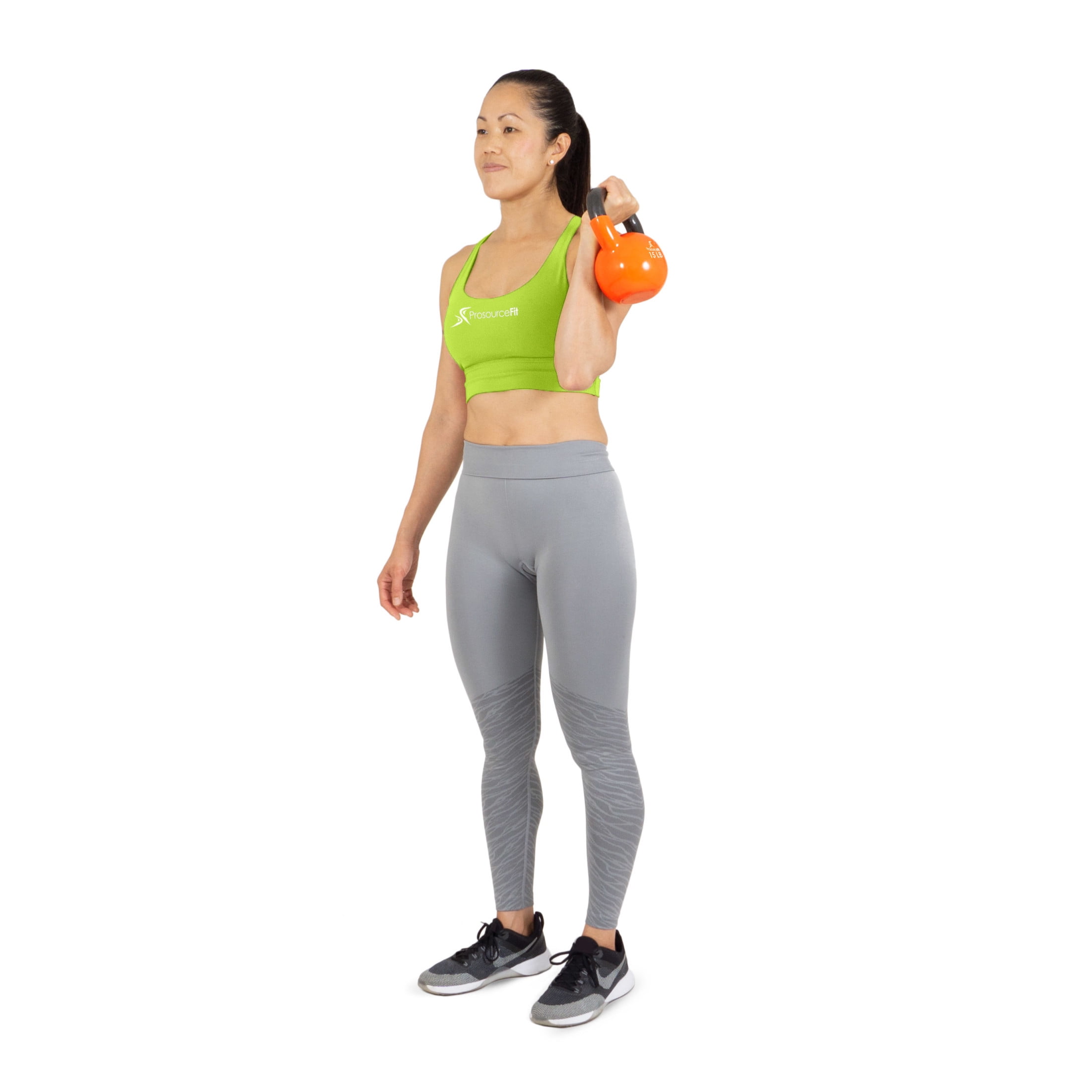 ProsourceFit Vinyl Coated Cast Iron Kettlebells Color Coded 5 - 45 lb