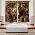 thumbnail image 2 of Ambesonne Rustic Kitchen Curtains, Grunge Old Glory Barn Cow, 55"x39", Amber and Caramel, 2 of 3
