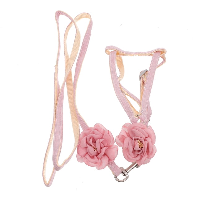 OUNONA Cat Leash for Running with Adjustable Cat Harness Pink 1Pcs