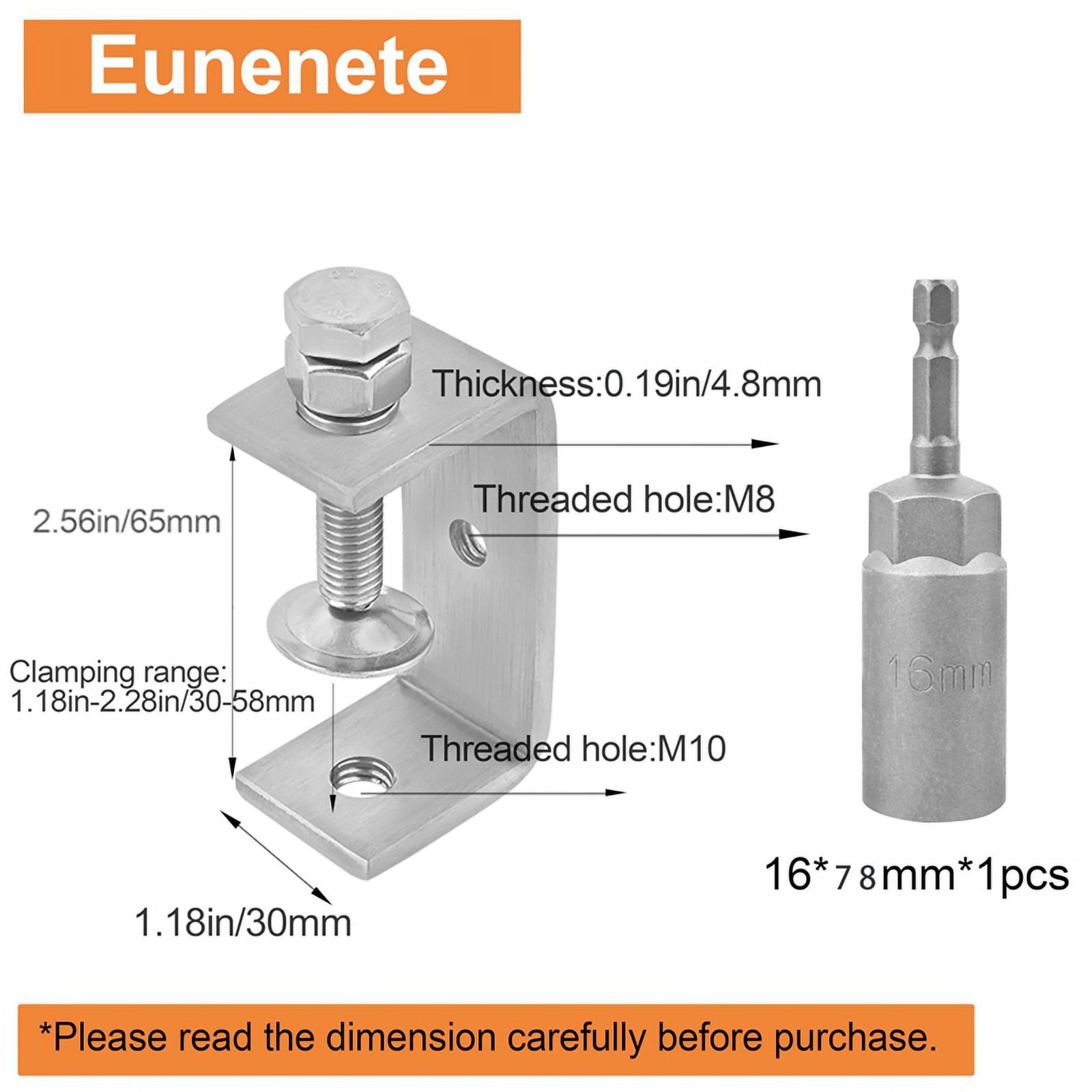 2 Pack Mini C Clamps,304 Stainless Steel C-Clamps,65mm Heavy Duty Clamps for Woodworki y8321