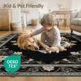 thumbnail image 4 of ODIKA 9'x12' Washable Area Rug Non-Shedding, Easy Care Foyer Boho Traditional Mirrored Detailing Entryway Beige Bamboo for Master Suite, California King, Under Bed, 4 of 7