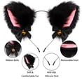 thumbnail image 3 of Lindas diademas con orejas de gato, diadema con Orejas de conejo de peluche negro, accesorios para el cabello de fiesta para mujer TUNC Sencillez, 3 of 5