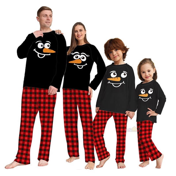 Pijamas de Navidad a juego para padre, madre e hijo, conjuntos familiares, Tops y pantalones a cuadros, ropa de Navidad, 2023