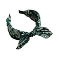 thumbnail image 4 of HNMKIU Heardband Women's Wide Headband Bow Knot Paisley Print Fashion Hair Accessories For Daily Wear And Outdoor Activities Green,One Size, 4 of 4