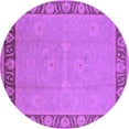 thumbnail image 1 of Ahgly Company Indoor Round Oriental Purple Industrial Area Rugs, 7' Round, 1 of 4