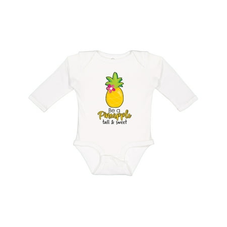 Inktastic Be a Pineapple Tall and Sweet with Flower Girls Long Sleeve Baby Bodysuit
