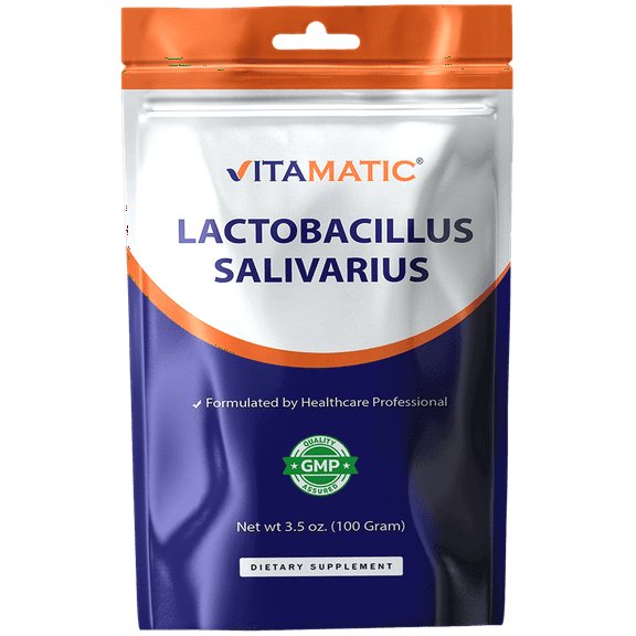 Vitamatic Lactobacillus Salivarius Probiotic Powder - Digestive Support - 100 Gram (3.5 OZ) - 100 Servings