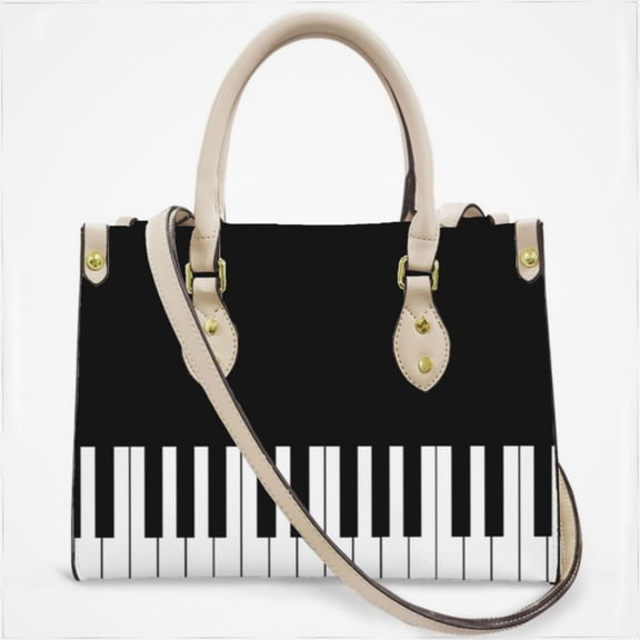 Cool Piano Keyboard Cross Body Bags For Women Small Leather Female Handbags Fashion Top-Handle Totes