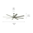 thumbnail image 4 of 310275NI Kichler Lighting Breda - 8 Blade Ceiling Fan In Modern Style-16.4 Inches Tall and 75 Inches Wide-Brushed Nickel Finish-Brushed Nickel Blade, 4 of 4