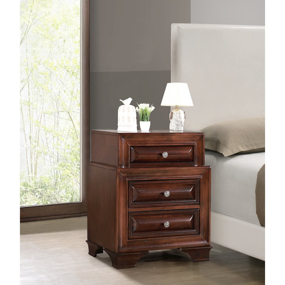 Glory Furniture LaVita Nightstand in Cappuccino Color