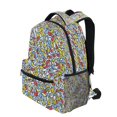 thumbnail image 3 of Colorful Leaf Pattern Stylish Large Backpack 15L Self-Standing Durable Twill for School, Office and Travel Use, 3 of 9