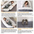thumbnail image 2 of TOPCHANCES Pregnancy Pillow, J Shaped Full Body Soft Maternity Pillow with Removable Velvet Cover, 27*57inch, Gray/White, 2 of 9