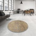 thumbnail image 4 of Ahgly Company Machine Washable Indoor Square Abstract Dark Almond Brown Area Rugs, 5' Square, 4 of 7