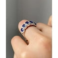 thumbnail image 3 of 2Ct Oval Cut Simulated Blue Sapphire Halo Women's Wedding Ring 14K White Gold Plated, 3 of 3