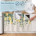 thumbnail image 5 of Farmhouse Lemon Cabinet Curtain 35"Wx35"L, Dustproof Under Sink Skirt with Self Adhesive Tape, Vintage Botanical Leaf Retro Beige Cabinet Curtain Cover for Kitchen Sink, Bathroom Vanity, Laundry Room, 5 of 9