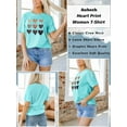 thumbnail image 6 of Anbech Heart Printed T-Shirt for Women Casual Colorful Graphic Hearts Tees Junior Girls Short Sleeve Tee Tops with Crew Neck, 6 of 10