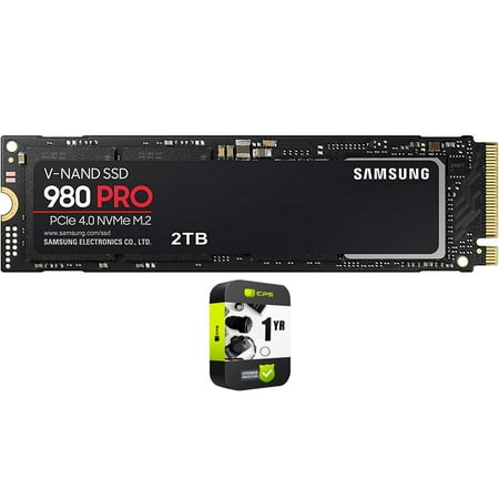 Samsung MZ-V8P2T0B/AM 980 PRO PCIe 4.0 NVMe SSD 2TB Bundle with 1 YR CPS Enhanced Protection Pack