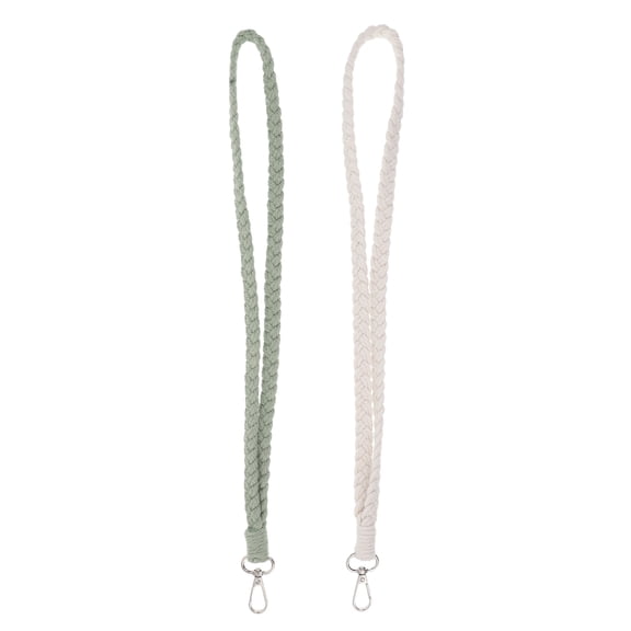 SEWCHICS 2-Pack Boho Cotton Macrame Keychain Wristlet Lanyard, Handcrafted Stylish Accessory for Convenient Everyday Use