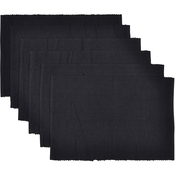 Yourtablecloth Ribbed Cotton Placemats Placemat with Thicker