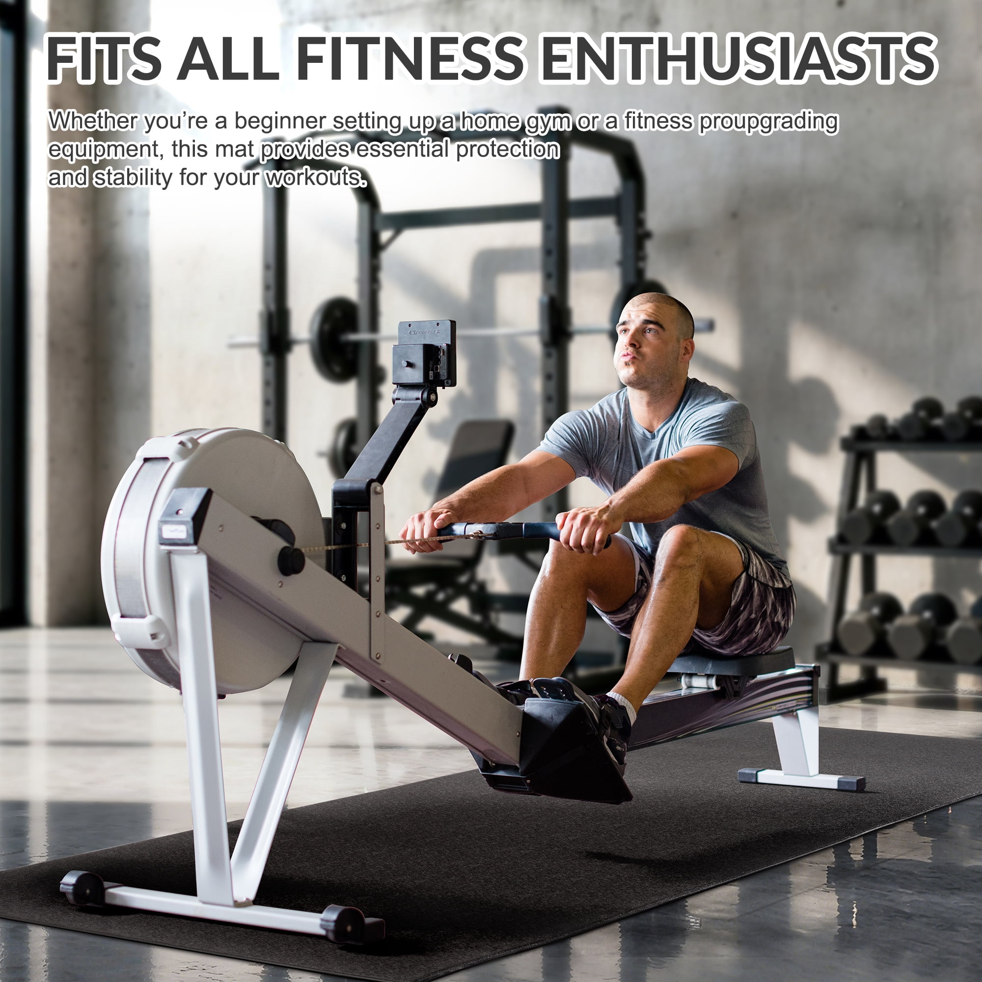Signature Fitness PVC Equipment Mat, Black, Available in 4 Sizes, Protective Floor Mat for Treadmills, Exercise Bikes, and Home Gym Equipment
