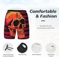 thumbnail image 3 of Daiia Skull And Flag Usa Mens Swim Trunks Swim Shorts Quick Dry Swim Shorts with Mesh Lining Pockets-Small, 3 of 9