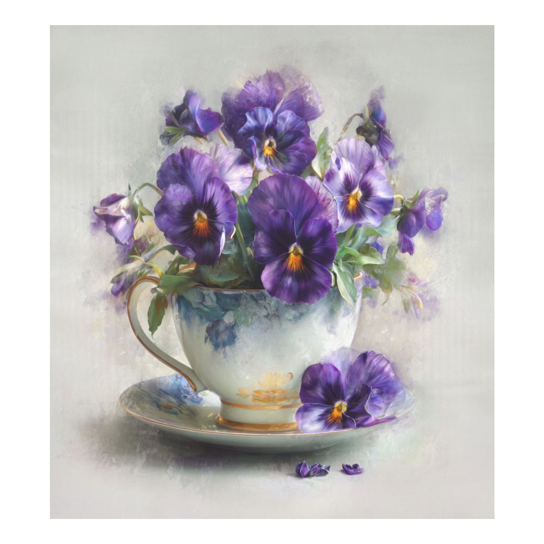 Dishwasher Magnetic Refrigerator Magnet Cover Sticker Home Decorative 23"x26" Oil Painting Of Pansies
