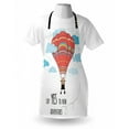 thumbnail image 3 of Cartoon Apron Inspirational Quote "Say Yes to New Adventures" Cute Hand Drawn Hot Air Balloon, Unisex Kitchen Bib Apron with Adjustable Neck for Cooking Baking Gardening, Coral Sky Blue, by Ambesonne, 3 of 3