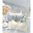 thumbnail image 1 of Conjunto de sujetador push-up con copa de melocotón y dibujos animados extra expandidos para mujer, ropa interior de pecho pequeño, engrosado, transpirable y sin dejar huellas, 1 of 3