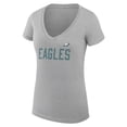 thumbnail image 2 of Women's G-III 4Her by Carl Banks Heather Gray Philadelphia Eagles Super-Slim Fit Lightweight Dot Print V-Neck T-Shirt, 2 of 3
