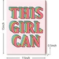 thumbnail image 2 of This Girl Can Canvas Wall Art,Vintage Pink Girl Inspirational Canvas Artwork Picture Poster Decor for Home Bedroom Girl Room Office 12 x 15 Inch, 2 of 6