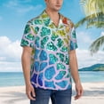 thumbnail image 5 of Daiia Rainbow Glitter Hawaiian Shirt for Men Gentle Cotton Regular Short Sleeve Casual-XX-Large, 5 of 9
