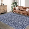 thumbnail image 3 of Washable Rug 10x13 for Living Room Modern Abstract Area Rug Non-Slip Large Foldable Stain Resistant Aesthetic Accent Floor Carpet for Home Office, Blue, 3 of 7