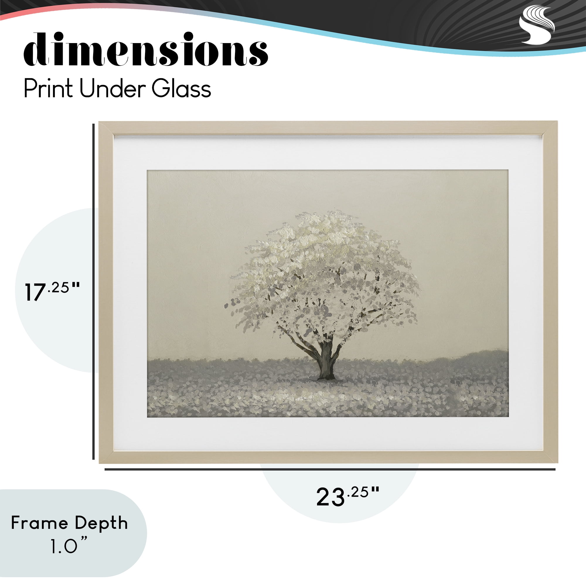 Stupell Industries Neutral Radiance Tree Birch Framed Print Under Glass, design by Michael Marcon