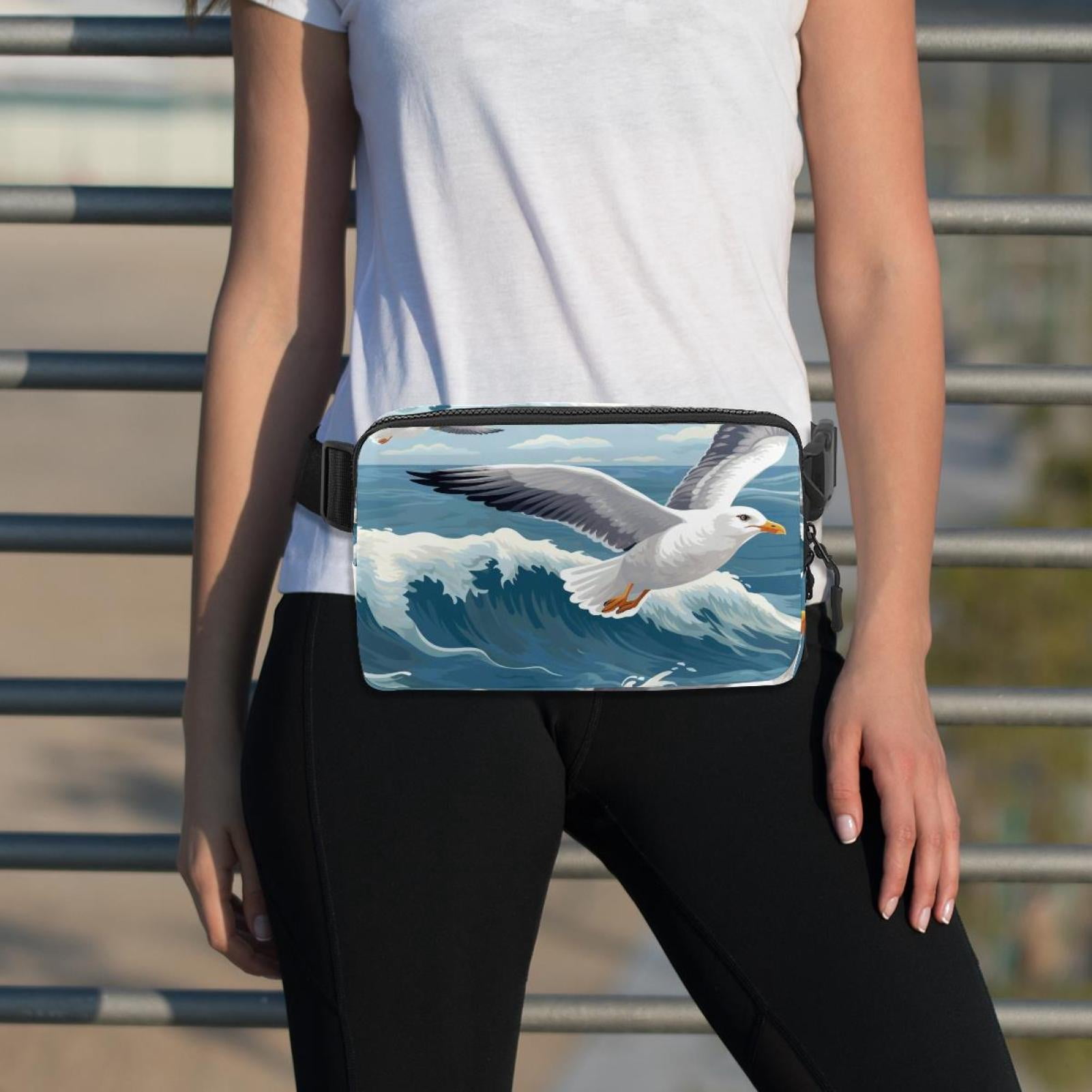 Seagull Lightweight Adjustable Waist Pack Fanny Pack Crossbody Bag with Extension Strap Unisex