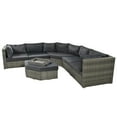 thumbnail image 5 of Keva 6 Pc Outdoor Rattan Wicker Half-Moon Sectional Sofa Set - Gray, 5 of 17